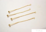 4pcs Chain Beads Pendant Copper Plated DIY Ear Stud Accessories