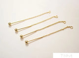 4pcs Chain Beads Pendant Copper Plated DIY Ear Stud Accessories