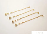 4pcs Chain Beads Pendant Copper Plated DIY Ear Stud Accessories