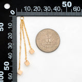 Chain Tassel Earring Charms with Cube, Plated Brass Pendants