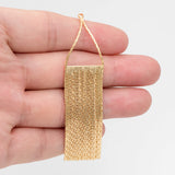 4pcs Chain Tassels 74x19mm, Plated Brass Tassel Charm Pendants