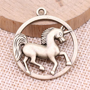 4pcs Unicorn Charms Pendant Antique Bronze Jewelry Findings