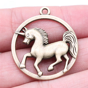 4pcs Unicorn Charms Pendant Antique Bronze Jewelry Findings