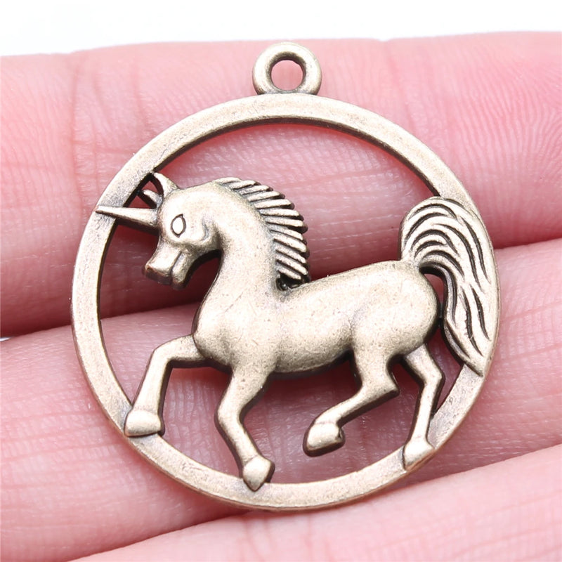 4pcs Unicorn Charms Pendant Antique Bronze Jewelry Findings