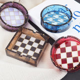 4pcs Checkerboard Houndstooth Ashtray Box Silicone Mold Jewelry Epoxy Resin
