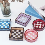 4pcs Checkerboard Houndstooth Ashtray Box Silicone Mold Jewelry Epoxy Resin