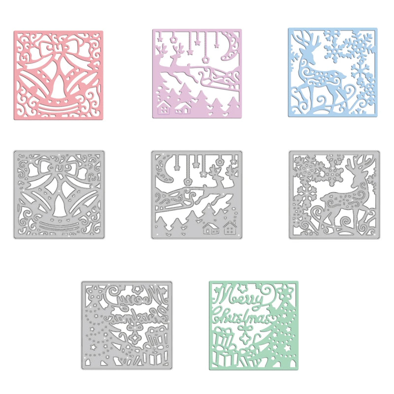 4pcs Christmas Frame Metal Cutting Dies for DIY Scrapbook Greeting Cards Making