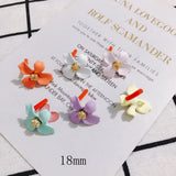 4pcs Alloy Spray Flower Stamen Ear Needle DIY Earring Jewelry Material
