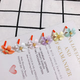 4pcs Alloy Spray Flower Stamen Ear Needle DIY Earring Jewelry Material