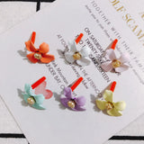 4pcs Alloy Spray Flower Stamen Ear Needle DIY Earring Jewelry Material
