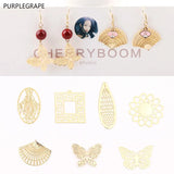 4pcs 18k Copper Plated Earrings Pendant DIY Jewelry Accessories