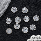 4pcs Copper Plated Zirconium Opal Pendant DIY Jewelry Charms