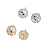 4pcs Copper Plated Zirconium Opal Pendant DIY Jewelry Charms