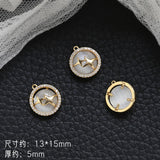 4pcs Copper Plated Zirconium Opal Pendant DIY Jewelry Charms
