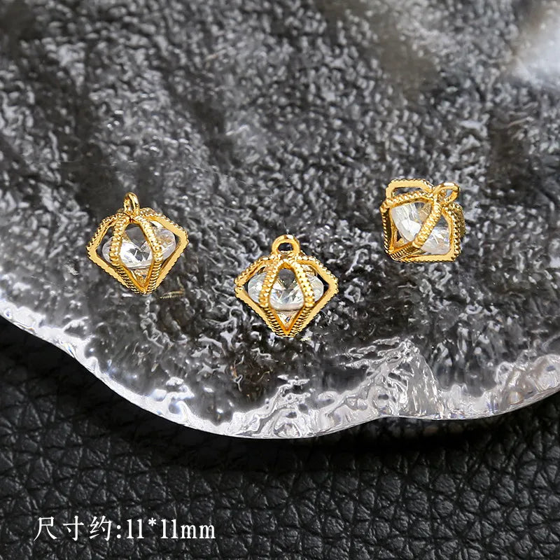 4pcs Hollow Inlaid Pendant DIY Jewelry Necklace Earrings Accessories