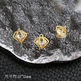 4pcs Hollow Inlaid Pendant DIY Jewelry Necklace Earrings Accessories