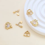 4pcs Copper Plated Zirconium Love Cloud Pendant DIY Jewelry