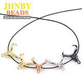 4pcs Cow's Skull Copper Spacer Micro Pave Zircon Charms Beads