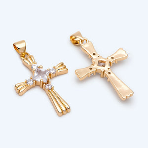 Cubic Cross Pendant, CZ Pendant, Jesus Pendant, Earrings Pendant
