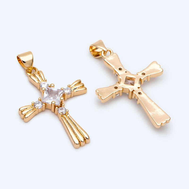 Cubic Cross Pendant, CZ Pendant, Jesus Pendant, Earrings Pendant