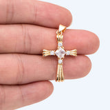 Cubic Cross Pendant, CZ Pendant, Jesus Pendant, Earrings Pendant
