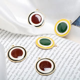 4pcs Multi-Contrast Oil Arkin Metal Pendant for DIY Earrings