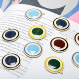 4pcs Multi-Contrast Oil Arkin Metal Pendant for DIY Earrings