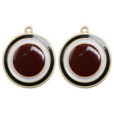 4pcs Multi-Contrast Oil Arkin Metal Pendant for DIY Earrings