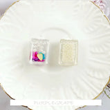 4pcs DIY Earrings Acrylic Mix Built-in Broken Bay Faux Pearl Red Pendant