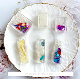 4pcs DIY Earrings Acrylic Mix Built-in Broken Bay Faux Pearl Red Pendant