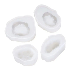 4pcs Crystal Quartz Rock Cluster Geode Druzy Gem Pendant Mold