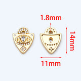 Dainty Shield Charm, Evil Eye Pendant, Cz Protection Jewelry Supply