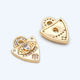 Dainty Shield Charm, Evil Eye Pendant, Cz Protection Jewelry Supply