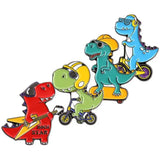 4pcs Dinosaur Brooches Lapel Pin Hat Scarf Suit Decor