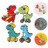 4pcs Dinosaur Brooches Lapel Pin Hat Scarf Suit Decor