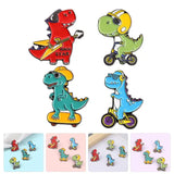4pcs Dinosaur Brooches Lapel Pin Hat Scarf Suit Decor