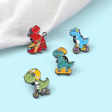 4pcs Dinosaur Brooches Lapel Pin Hat Scarf Suit Decor