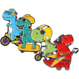 4pcs Dinosaur Brooches Lapel Pin Hat Scarf Suit Decor