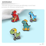 4pcs Dinosaur Brooches Lapel Pin Hat Scarf Suit Decor