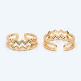 Double Twist Wavy Ring, Band Stacking Delicate Wave Rings