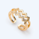 Double Twist Wavy Ring, Band Stacking Delicate Wave Rings