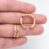 Double Twist Wavy Ring, Band Stacking Delicate Wave Rings