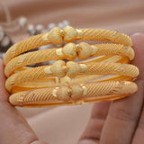 4pcs Dubai Bangle For Women Indian Bracelet Africa Ball Jewelry Bangle