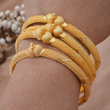 4pcs Dubai Bangle For Women Indian Bracelet Africa Ball Jewelry Bangle
