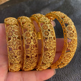 4pcs Dubai Bangles for Women 24k Islam Saudi Indian Bangle Ethiopian Bracelets