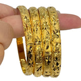 4pcs Dubai Wedding Bridal Bangles 24k Dubai Jewelry Africa Arab Bangles