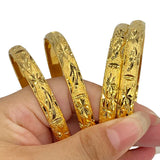 4pcs Dubai Wedding Bridal Bangles 24k Dubai Jewelry Africa Arab Bangles
