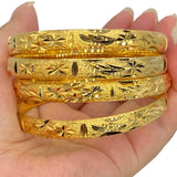 4pcs Dubai Wedding Bridal Bangles 24k Dubai Jewelry Africa Arab Bangles
