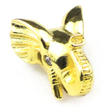 4pcs Elephant Head Pendant Copper Charms Zircon Beads For Jewelry Making