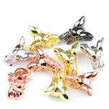 4pcs Elephant Head Pendant Copper Charms Zircon Beads For Jewelry Making